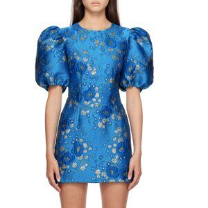 Ganni Blue Floral Mini Dress